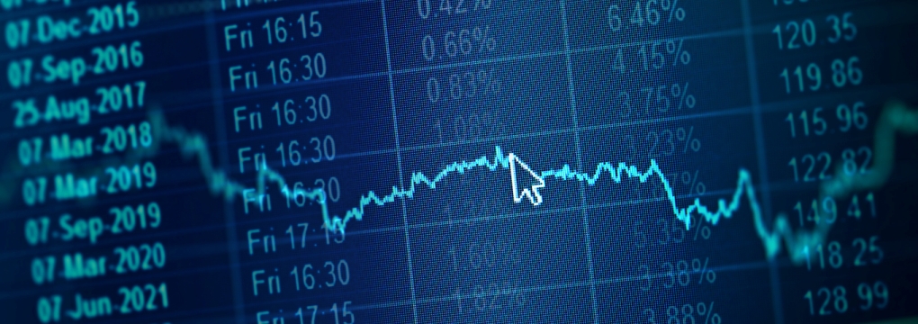stocks chart on computer screen
