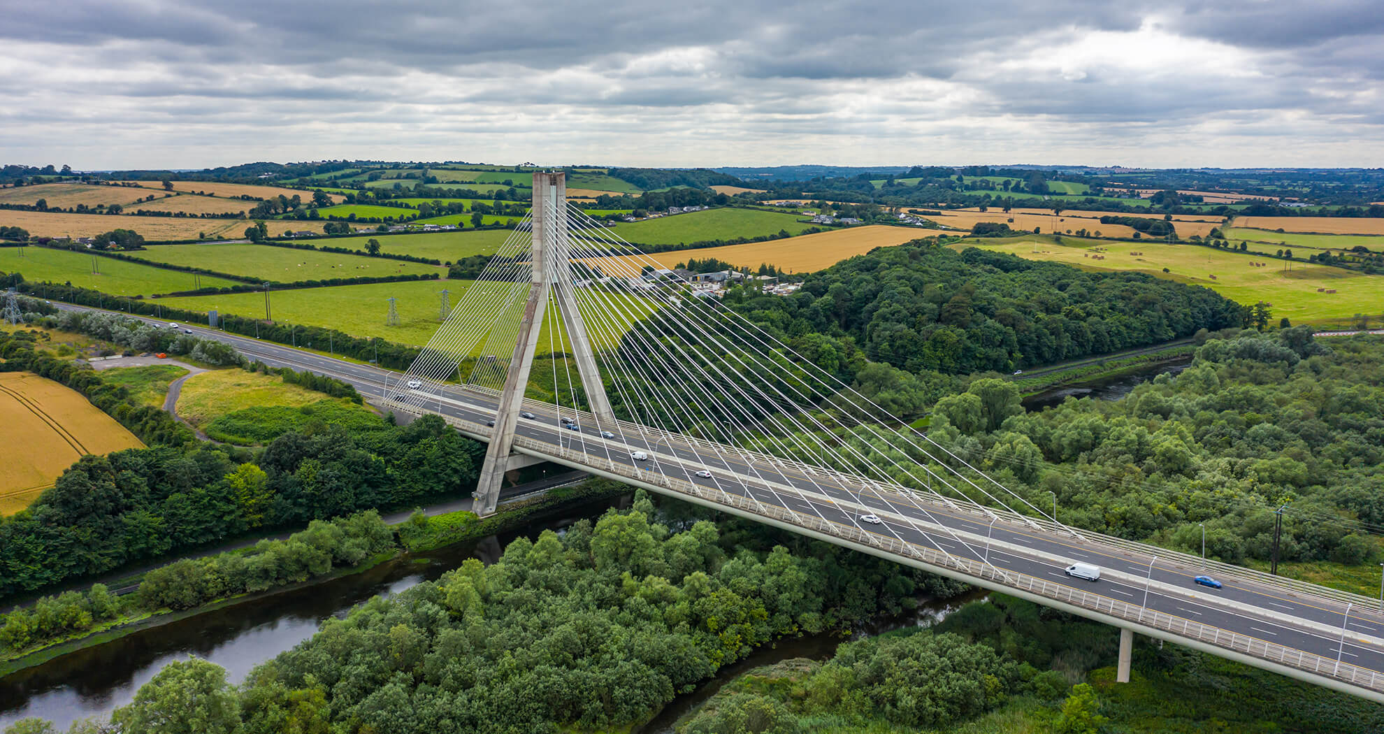 aerial shot of bridge