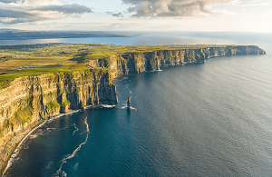 Ariel view of cliffs of Moher