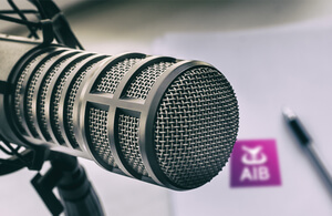 Close up view of a microphone